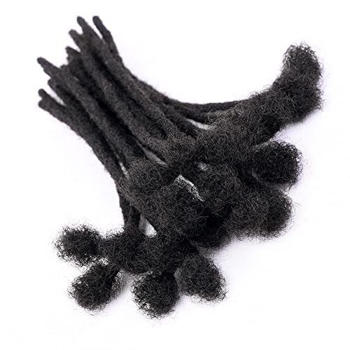 100% Human Hair Dreadlock Extensions for Men/Women, 0.4cm Thickness 8 Inch 60 Strands Full Handmade Can be Dyed and Bleached Permanent Loc Extensions Human Hair Natural Black