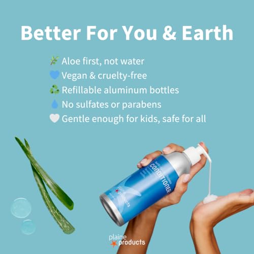 Plaine Products Eco-Friendly Shampoo and Conditioner - Citrus Lavender - Sulfate Free, 16oz (Refillable Bottles with Pumps)