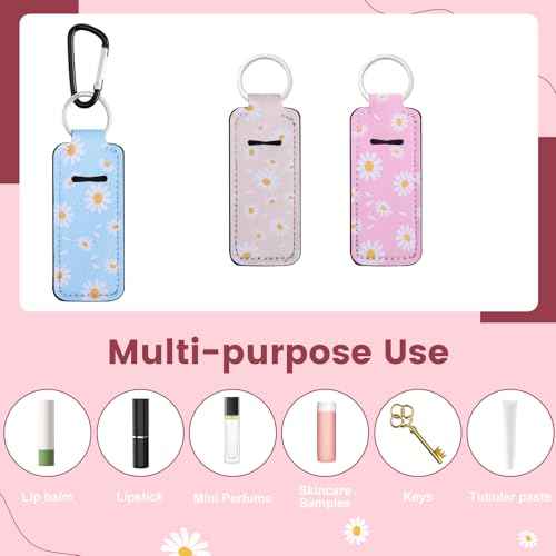 Pengxiaomei Chapsticks Holder Keychain for Lipstick Stocking Stuffers for Women