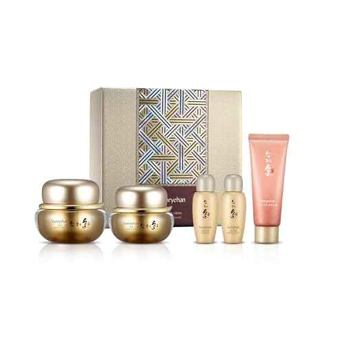 Sooryehan Boyun Luxury Korean Skin Care Gift Set (5.24 fl oz) - Red Ginseng Toner, Emulsion, Cleansing Foam & Moisturizer Cream by LG Beauty