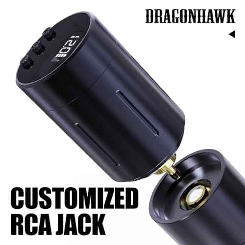 Dragonhawk Tattoo Battery Power Supply Lightweight Small Digital Display for Rca Jack Tattoo Pen Machine