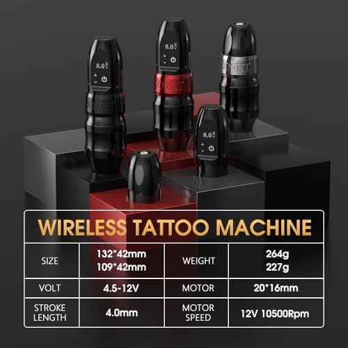 Xnet Titan Wireless Tattoo Machine with 42mm Grip - 2400mAh Battery Power Tattoo Gun with Coreless Motor Digital LCD Display Tattoo Supply for Professional Tattoo Artists