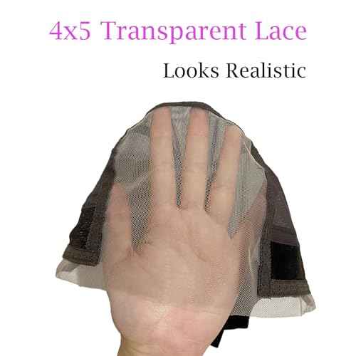 Lace Wig Grip Cap for Glueless Wig 4x5 Transparent Lace Reusable Wig Caps, Wig Grip Band for Lace Front Wigs to Keep Wigs in Place, Adjustable Wig Cap with Grip Band Non Slip Cap for Women (Brown)