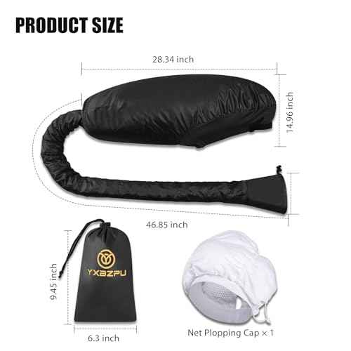 Bonnet Hair Dryer, Hooded Hair Dryer Attachment, Dryer Hooded Diffuser Cap for Curly,Speeds Up Drying Time, Safety Deep Conditioning at Home(Black)