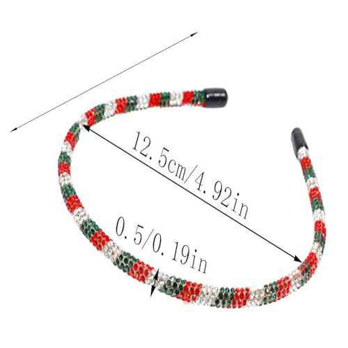 Soochat Christmas Rhinestone Headbands Xmas Crystal Hairband Merry Christmas Headband Hair Hoop Holiday Party Hair Accessories for Women Girls