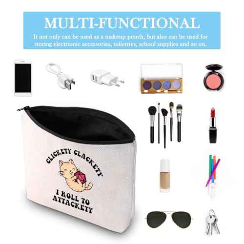 Role Playing Games Gift Cat Dice DandD Storage Accessories Bag Gift for RPG DanND Game Players (Attackety Bag)