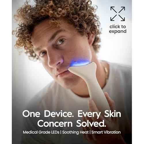REVO Genie | 3-in-1 Face & Neck Beauty Massager with Heat, 3 Light Therapies, Smart Vibration | Powerful Red Light, Blue Light, and Green Light Therapy for Wrinkles, Hyperpigmentation, Acne & More