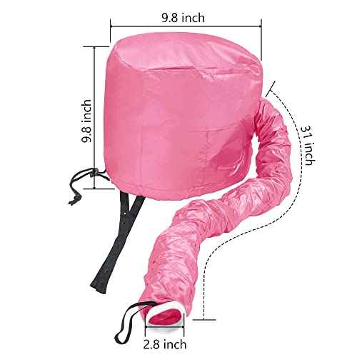 Safety Portable Hair Dryer Bonnet Attachment for Hair Styling - Deep Pink
