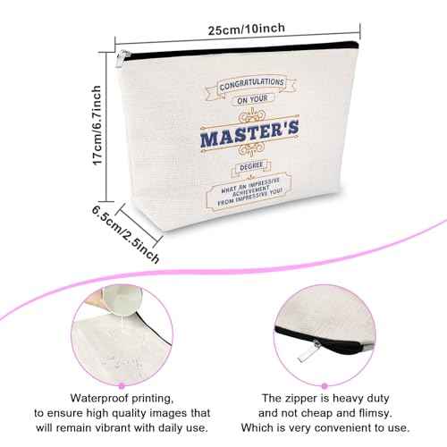 Sfodiary Masters Degree Graduation Gift Masters Degree Makeup Bag College University Graduation Gifts for Daughter Her Nurse Niece Friends Cosmetic Bag Zipper Travel Toiletry Pouch