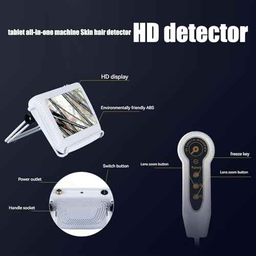 Skin Hair Analyzer,Scalp Hair Follicle Detector 5Inch LCD Screen Digital Skin Diagnosis Scanner System,Rechargeable Hair Analyser 50/200 Times Magnification