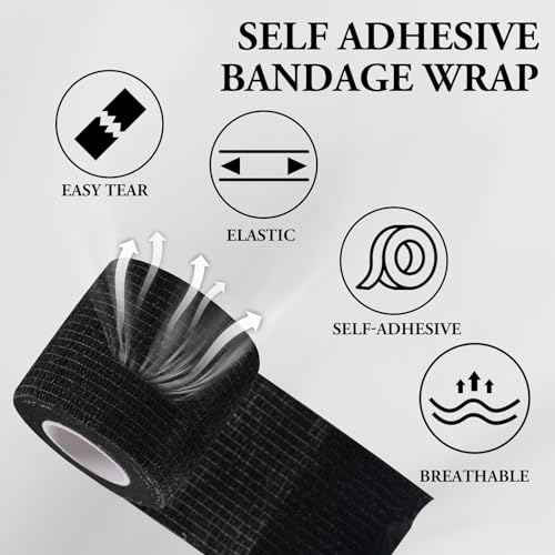 INKin Large Tattoo Machine Covers Black with Self Adhesive Tape, Tattoo Gun Wrap 200Pcs Tattoo Pen Covers with 12Pcs Rolls Tattoo Grip Tape Wrap Cover for Tattoo Supplies And Equipment