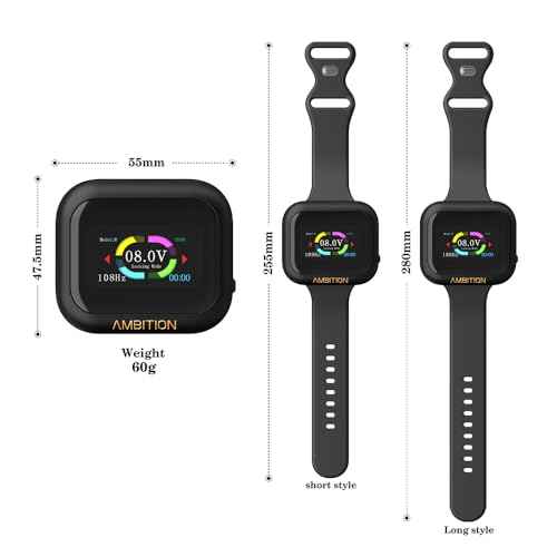 Ambition Tattoo Power Supply S1 Touch Screen Tattoo Battery Silicone Wristband Supply Portable RCA Tattoo 1600mAh Lithium Battery Pack with LCD Touch Display for Rotary Tattoo Machine