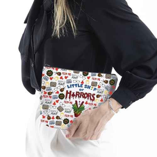 WCGXKO Horror Lover Gift Scary Movie Gift Little Shop Movie Makeup Bag Scary Lover Gift