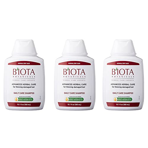 B'IOTA Botanicals Herbal Care Experts Daily Care Shampoo For Normal/Dry Thinning Hair 10.1 oz ( Pack of 3)