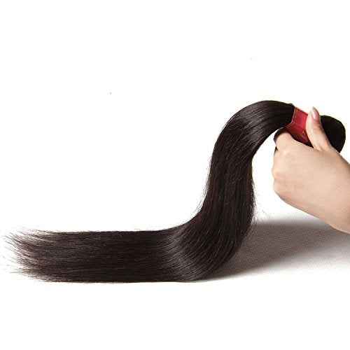 UNice Hair Icenu Series 8A Brazilian Straight Virgin Hair 1 Bundle Unprocessed Human Hair Extensions Weave Natural Color (16, #1B color)