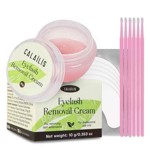 CALAILIS Lash Remover for Lash Extensions Low Irritation Eyelash Extension Remover for Sensitive Skin Quick Dissolves Lash Extension Remover Kit for Professional or Salon Use (10g, Rose)