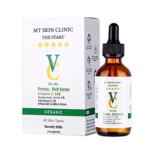 Pro Advanced Hyaluronic Acid Serum for Face, Glow+ Antioxidant Protein-Rich Face Lift Serum with Vitamin C, Niacinamide and B5 for Dry Skin Hydrating and Anti-Aging, 2oz