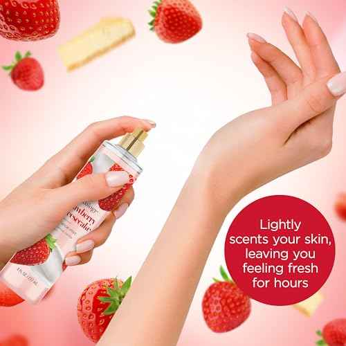 Bodycology Long-Lasting Fragrance Body Mist, Strawberry Cheesecake, 8 fl oz (Pack of 2)