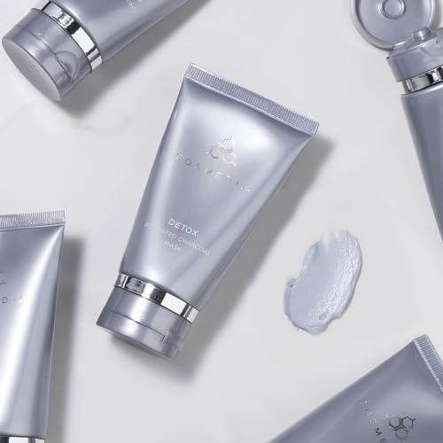 COSMEDIX Exfoliating Face Mask - Deep Cleansing & Detoxifying Facial Mask for Daily Impurities, Oil, Dirt, Dead Skin & Residue - Gentle for Sensitive Skin with Activated Charcoal & Kaolin Clay