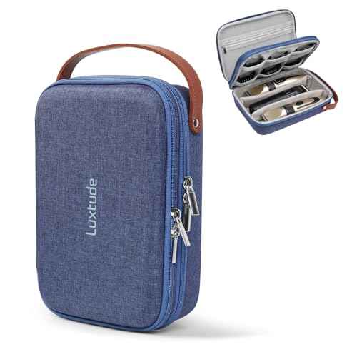 Luxtude Hair Clipper Case Travel, Portable Barber Cases, Hard Barbers Bags for Clippers and Supplies, Sturdy Trimmer Bag, Barbers Accessories for Wahl/Hatteker/Oneisal/Andis Grooming (Case Only, Blue)