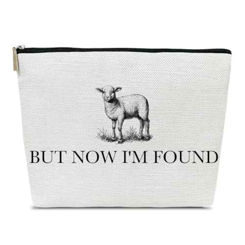 Christian Gifts Makeup Bag, But Now I'm Found Cosmetic Bag for Purse, Inspirational Religious, Birthday, Christmas, Faith Based Gifts for Women Sister Besties