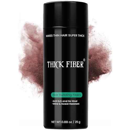 THICK FIBER Hair Fibers for Thinning Hair & Bald spots (AUBURN) - 25g Bottle - Conceals Hair Loss in Seconds - Hair Powder for Women & Men