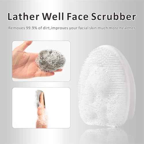 Silicone Face Scrubber,2 Pack Face Scrubber for Women Men, Manual Face Exfoliator Brushes Scrubber,Facial Cleansing Brush for Exfoliating Blackhead Remover Acne Pore Cleansing Massaging