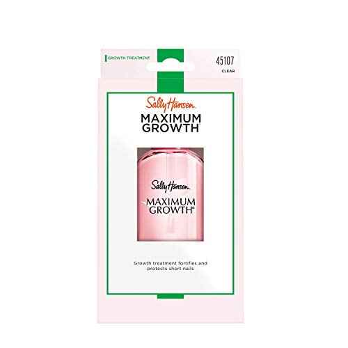 Sally Hansen Nail Treatment Maximum Growth¢ç Nail Strengthener | Base Coat & Nail Protectant | Triple Protein & Silk Formula for Strong, Healthy Nails