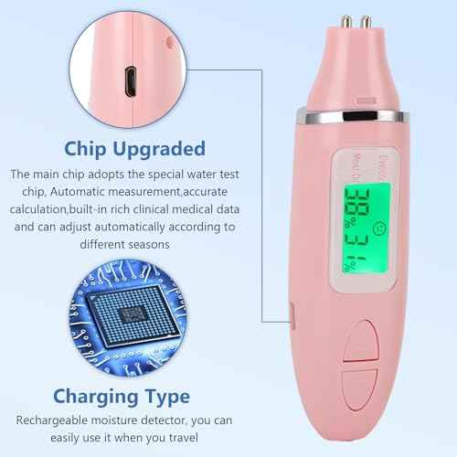 Semme Skin Hydration Tester, Analyzer Machine Professional, Digital Skin Oil Sensor, Analyzer Tester Water Oil Monitor LCD Display Monitoring Meter for Face and Body