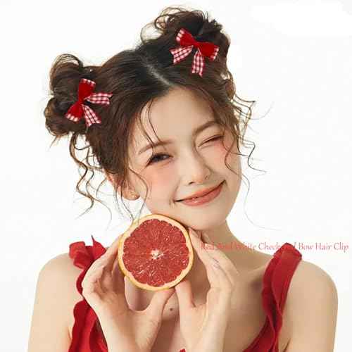 8 Pcs Cherry Strawberry Hair Accessories - Cute Alligator Clips, Flower Barrettes, Bow Decor for Teen Girls and Women, Hair Decoration, Christmas