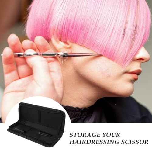 1 piece Scissor Pouch Bag Pu Rack Salonblack Compact Professional Leather Storage Hairdressing Use Barber Shear Home Scissor Pouch Decor