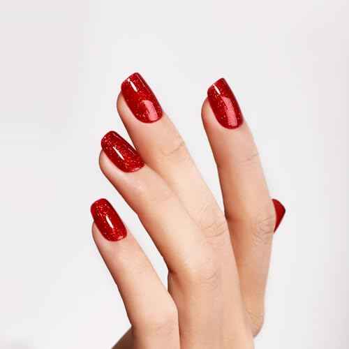 Glitter Gel Polish,Christmas Red Glitter Gel Nail Polish Sparkle Shimmer Gel Glitter Nail Polish Fall Winter Soak off LED UV Gel Nail Polish for Art DIY Manicure 15ML