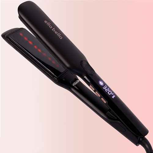 ELLA BELLA¢ç Titanium Flat Iron Hair Straightener (with Infrared) ? Professional Straightening Iron ? Digital Display to Accurately Control Temperature ? As Featured in Good Housekeeping