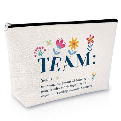Team Gifts for Women Makeup Bag Team Definition Cosmetic Bag for Coworkers Inspirational Office Gifts for Colleague Funny Birthday Retirement Appreciation Thank You Presents for Teammate Travel Pouch