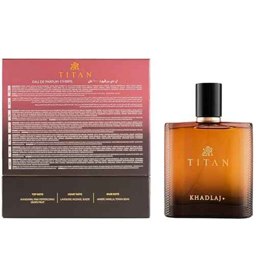 Khadlaj Titan ? Citrus, Spicy, Aromatic, Amber ? Eau de Parfum Spray Long-Lasting Fragrance for Men, 3.4 Ounce / 100 ml