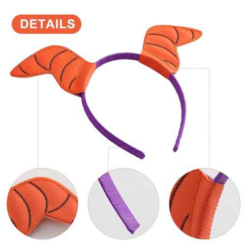 JiaDuo Purple Dragon Ears Horns Headband Women Halloween Costume Dress up Hair Accessories