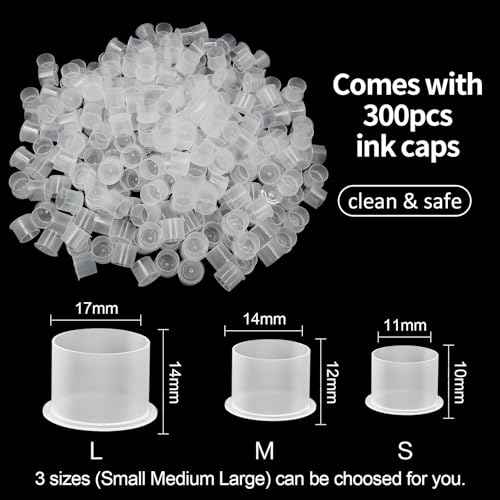 Tattoo Ink Caps Small - Autdor 300Pcs Tattoo Cups 11mm Disposable Tattoo Ink Cups With Base Microblading Pigment Caps for Tattoo Permanent Makeup Container Cap Tattoo Accessories Tattoo Supplies