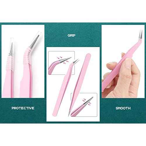 2 Pieces Sticker Tweezers, Cute Craft Tweezers for Stickers, Scrapbooking, Vinyl, Lashes, Electronics, Purple