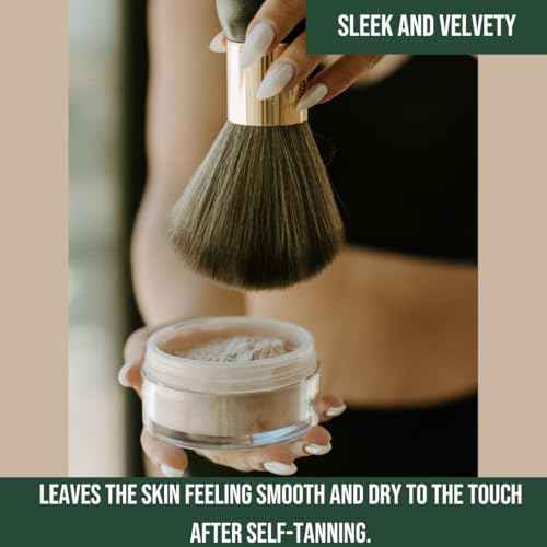Quick-Dry Powder Kit ? Post-Tan Powder & Brush | Eliminates Sticky Post-Tan Residue | Vegan, Talc-Free Formula | Hydrating, Dermatologist-Tested | Suitable Face & Body | 0.5 oz