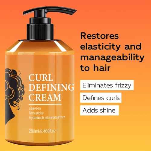 Curl Defining Cream, Anti Frizz Curling Cream to Define All Natural Curl Types and Textures Moisturizing Long-Lasting Styling (1 Pcs)