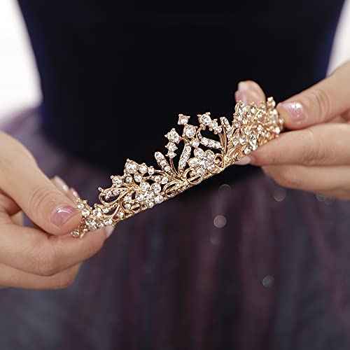 JWICOS Tiaras for Women Girls Birthday Crown Rhinestone Tiara Princess Crown for Women Bridal Wedding Prom Birthday Party Halloween Costumes Hair Accessories for Women Girls