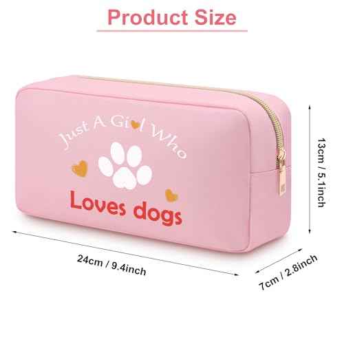 Dog Makeup Bag Dog Lovers Gifts for Women Girls Oxford Cloth Cosmetic Bag Christmas Birthday Gift for Pet Owner Dog Mom Sister Bestie BFF Dog Lovers Double Side Printed Zipper Makeup Organizer