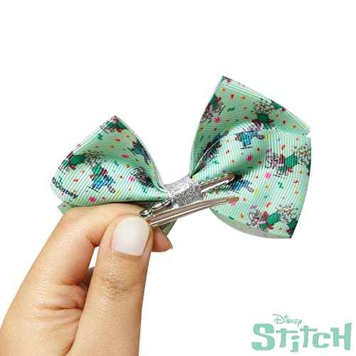 Luv Her Lilo & Stitch Licensed Girls Hair Bows - Hair Accessories Gift Set - 7 Pcs 4 Inch Bundle - Stitch Christmas Hair Clips for Girls - Alligator Clip - Ages 3+