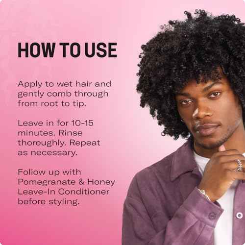 Mielle Organics Pomegranate & Honey Detangling Conditioner for Curly Hair - Deep Moisturizing Conditioner to Help Strengthen Strands, Prevents Breakage and Split Ends & Improves Hydration (12 Fl Oz)