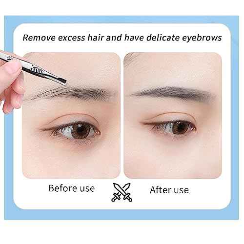 2Pcs Stainless Steel Tweezers for Women Facial Hair