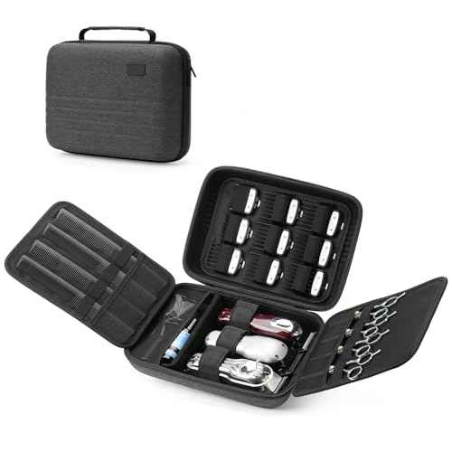 Hard Hair Clipper Case, Barber Case for Clippers and Supplies, EVA Hair Tools Travel Bag for Surker/Wahl/Andis Men Razor Guard Grooming Kits, Barber Accessories, Black (Bag Only)