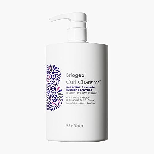 Briogeo Curl Charisma Rice Amino + Avocado Hydrating Shampoo, Define and Moisturize Wavy, Curly, and Coily Hair,Sulfate-free, Anti-Frizz, Hydrating Cleanse, Vegan, Cruelty-Free