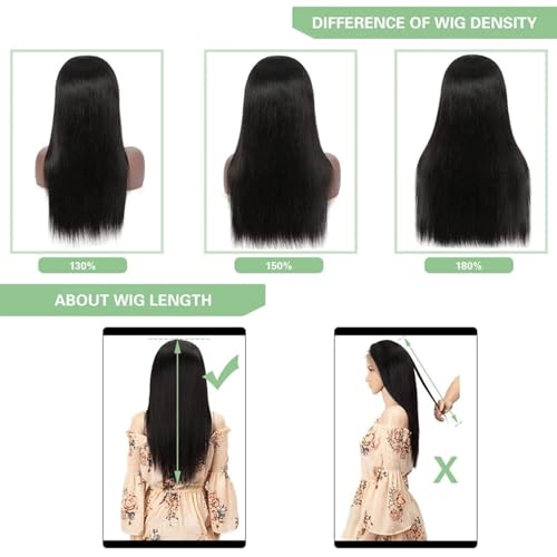 Lace Front Wigs Human Hair 13x4 Straight Lace Front Wigs HD Transparent 200% Density Glueless Wigs For Black Women Pre Plucked With Baby Hair 22inch