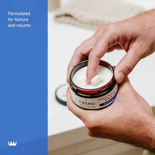 Cremo Mens Hair Paste - Premium Barber Grade Thickening Paste with High Hold and Low Shine, 4 Oz