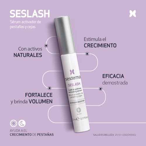 Sesderma SESLASH Eyelash & Brow Enhancing Serum, Transform Your Lashes with This Effective Eyelash Serum & Brow Serum for Beautiful Lashes & Defined Brows, 0.17 fl oz